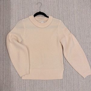 Club Monaco puff sleeve drop shoulder sweater in light pink - XS